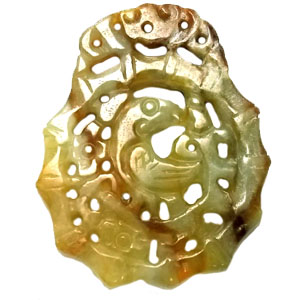 HSIU JADE BIRD 40X50MM MULTI PENDANT